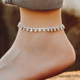 Women's Diamond Round Anklet